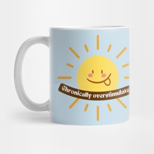 Chronically Overstimulated Silly Sun Design - ADHD and Neurodiverse Pride and Awareness Mug